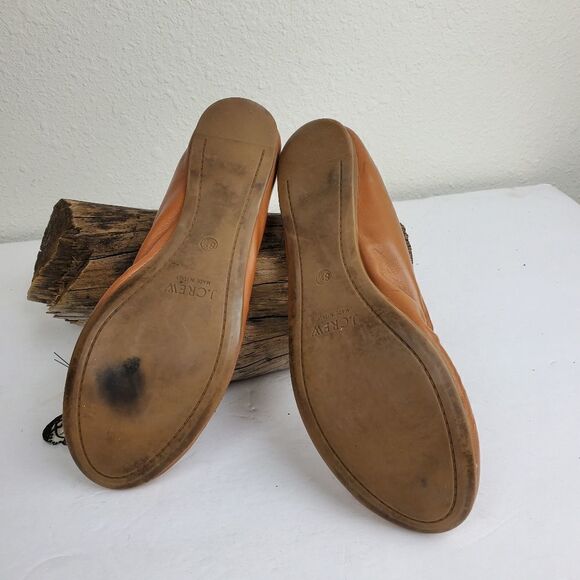 J crew camel tan cushioned leather flats - Picture 3 of 7